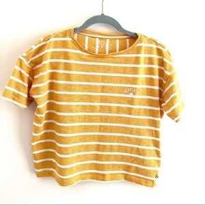 Roxy Women’s My Eternal Lover C Cropped Tee Short Sleeve Medium Honey Gold